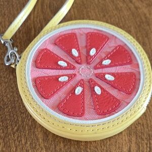 Coach Grapefruit Coin Purse in Red and Yellow